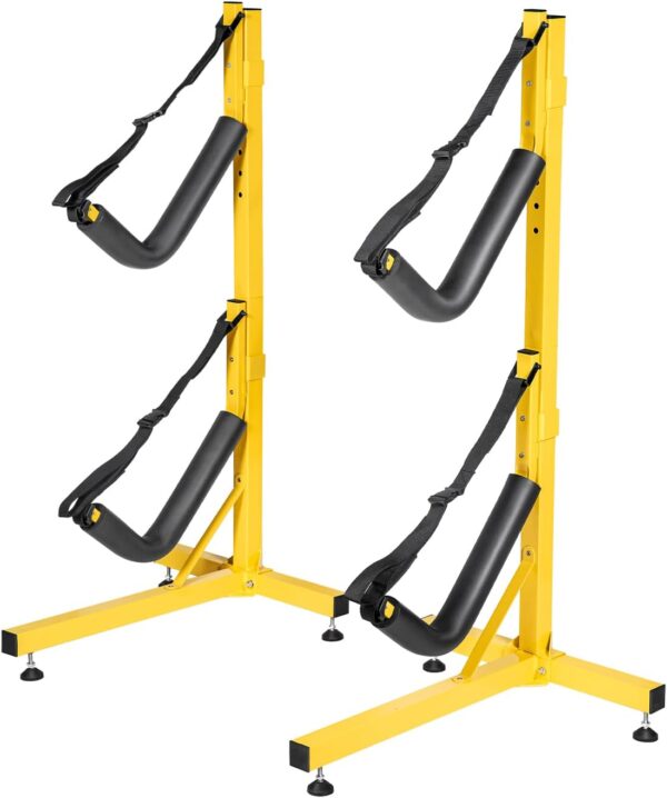 Double Kayak Storage Rack Free Standing Storage for Two Kayak, SUP, Canoe and Paddleboard, Indoor Outdoor or Garage