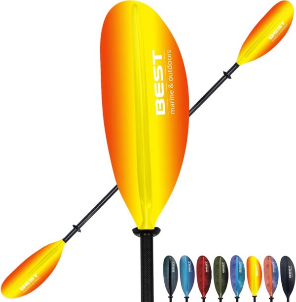 Best Marine and Outdoors Kayak Paddle, Carbon Fiber Shaft & Fiberglass Reinforced Polypropylene Blades, 220cm, 234cm, 250cm, Lightweight Kayak Paddles for Adults